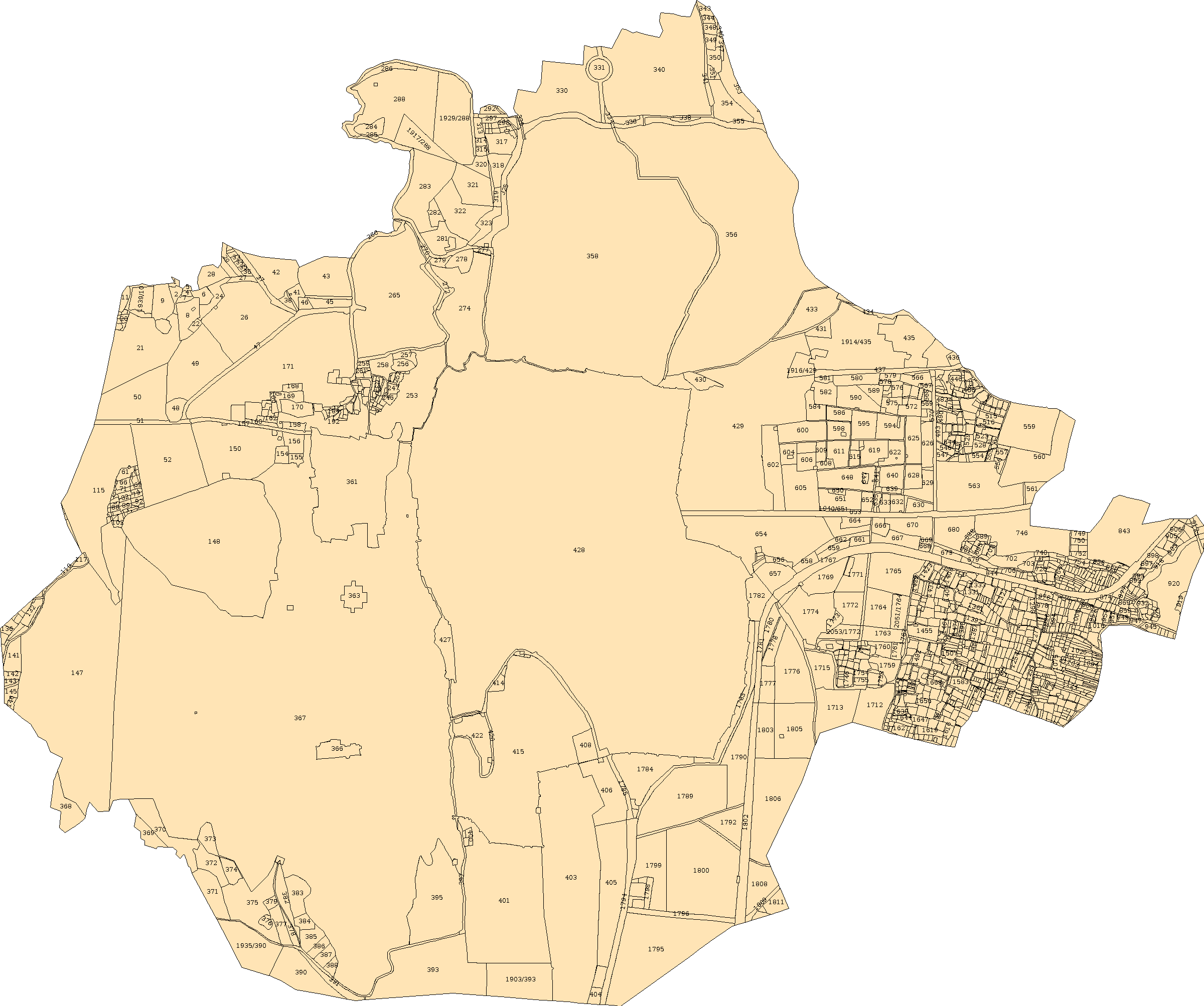 Udaipur Shehar cadastral Sheet 001